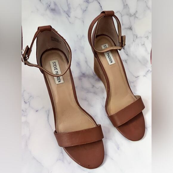 5/$30 Steve Madden Wedge Sandal Heel Brown 10 - Picture 1 of 6